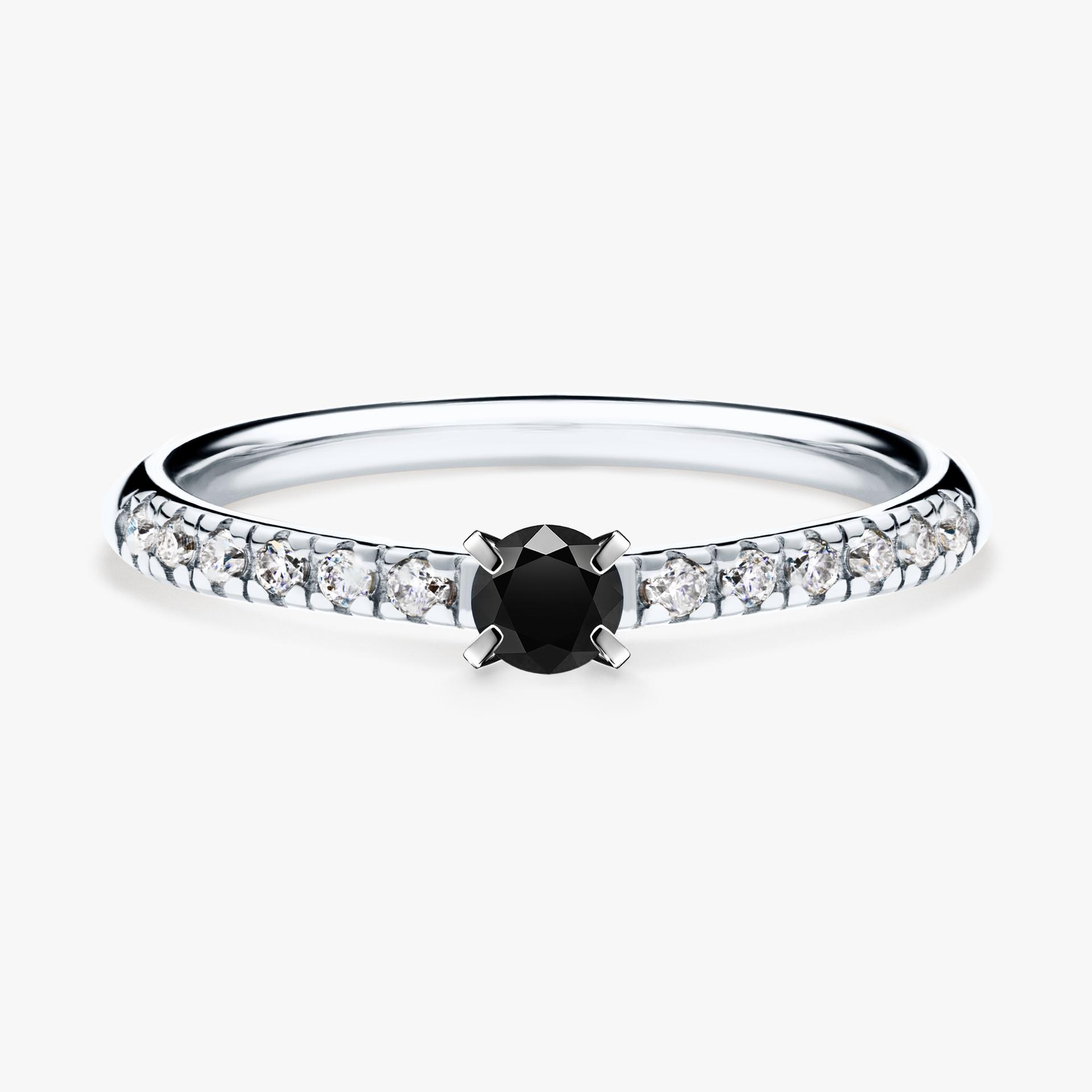 Pierscionek zareczynowy z diamentem czarnym 022 CT z bialego zlota my sunshine 01 (1)